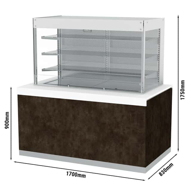 Kühlvitrine PRAG - 1700mm - 4 Ablagen - inkl. Nachtvorhang