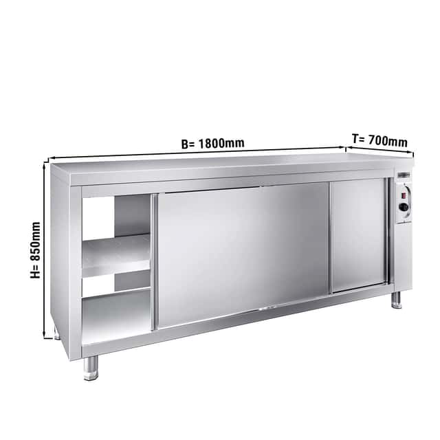 Wärmeschrank PREMIUM - 1800x700mm - mit Durchreiche