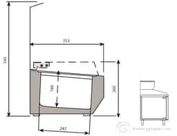 Kühlaufsatzvitrine Premium PLUS - 1493x353mm - 6x GN 1/4