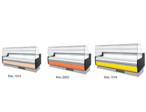 Chladicí pult - 2560 mm - s LED osvětlením a 1 policí - standardně s černým čelním panelem