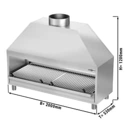 Edelstahl Holzkohlegrill - 2,0 m