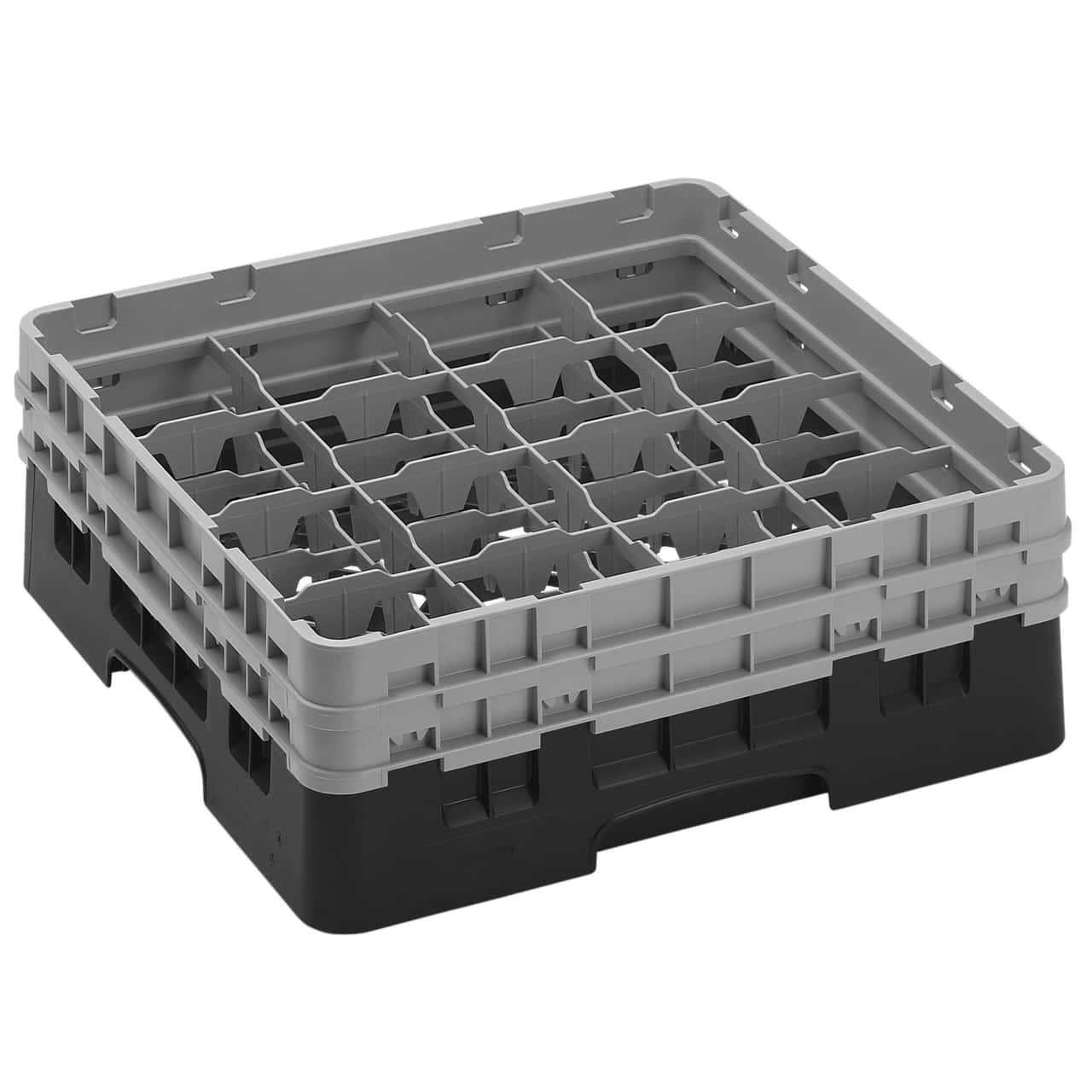 CAMBRO | CAMRACK® - Gläserspülkorb 1/1 - 16 Fächer - mit 2 Extender - 500x500mm - Schwarz