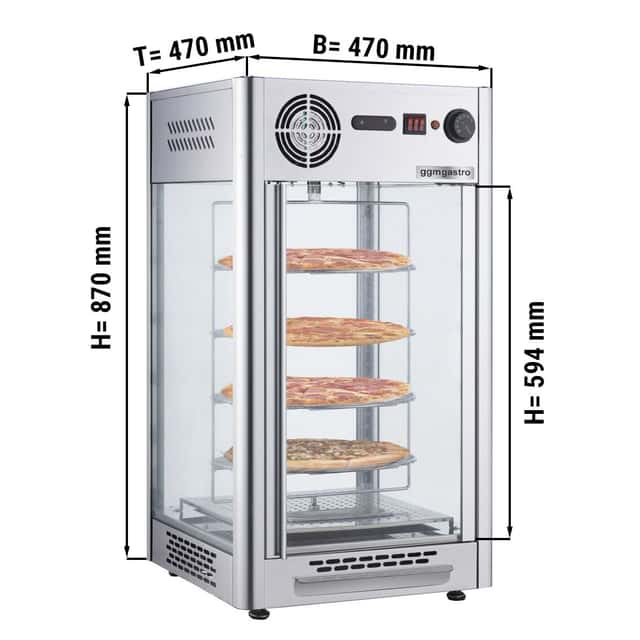 Warmhaltevitrine - 108 Liter - Edelstahl