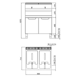 Plynová fritéza 20+20L (33 kW)