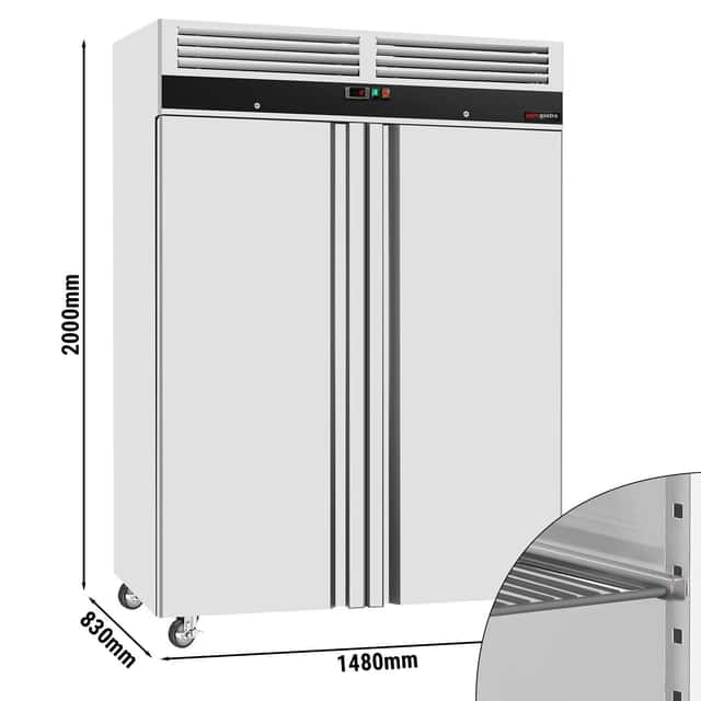 Tiefkühlschrank Edelstahl ECO - GN 2/1 - 1400 Liter - mit 2 Türen