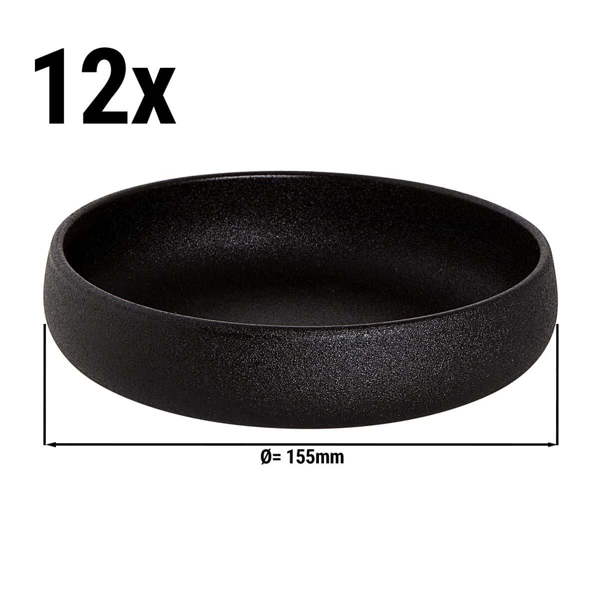 (12 pieces) UNIVERSE - Bowl Maastricht - Ø 15,5 cm - Black	