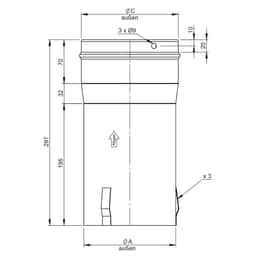 Einschubstutzen/ Adapter für Kaminaufsatz - Ø 250 mm