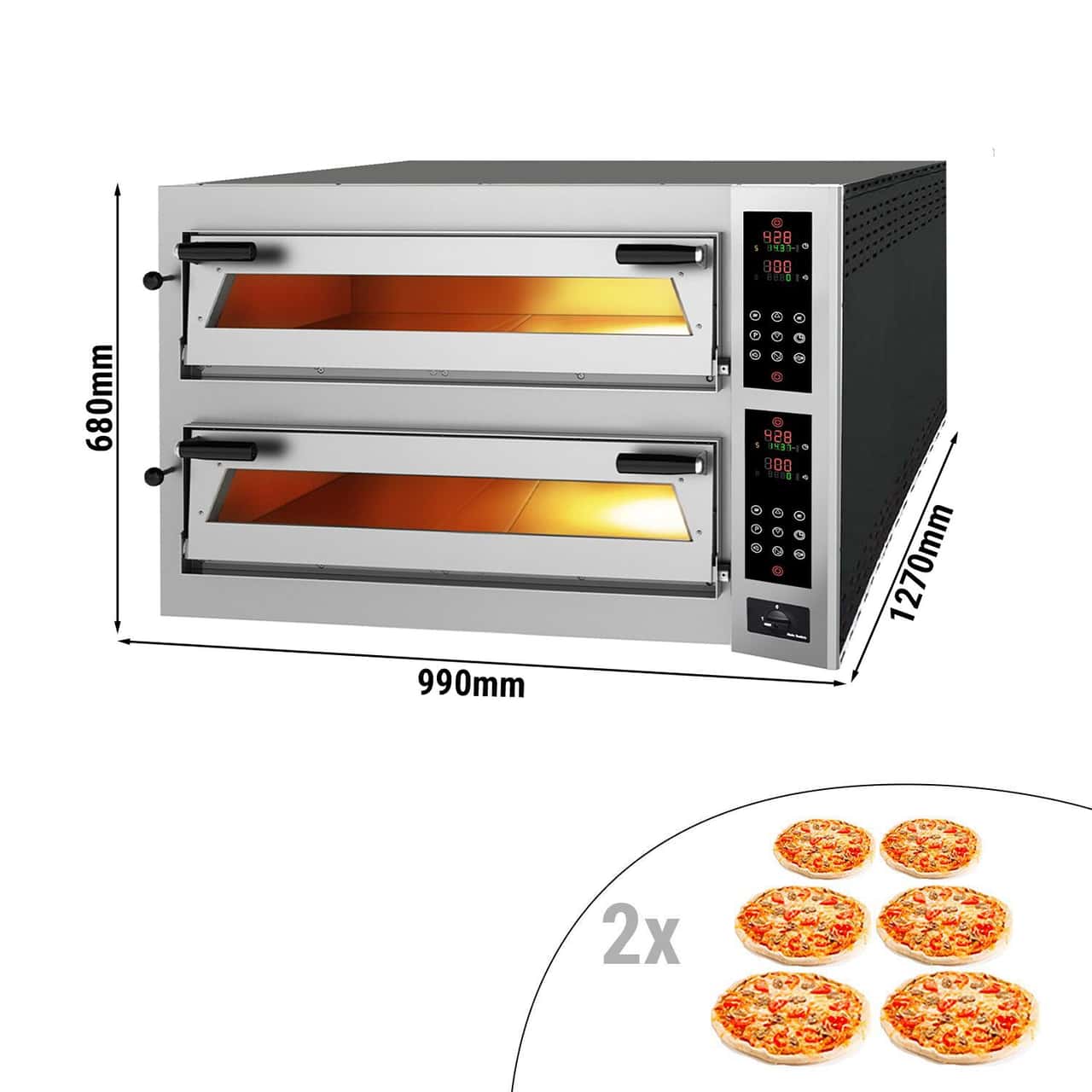 Elektrická pec na pizzu - 6+6x 35cm (hluboká) - digitální