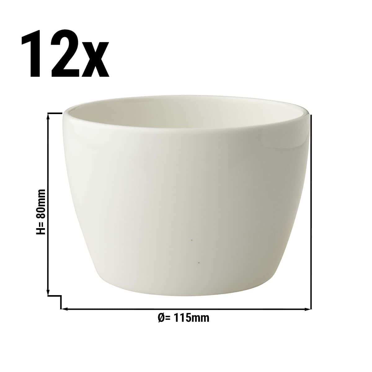 (12 pieces) LUX - Maastricht bowl - 45 cl - Ø 11.5 cm - Ivory