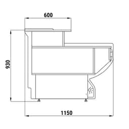 Kassentisch - 800mm - mit Beleuchtung - Standard mit Frontblende Weiß