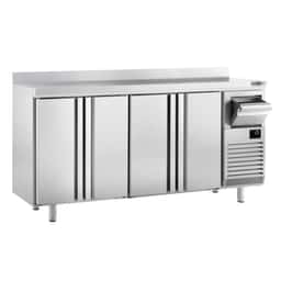 Bar- & Getränkekühltisch Premium PLUS - 2450x600mm - mit 4 Türen, Aufkantung & Ausklopfer für Kaffee