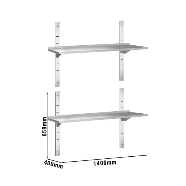 Wandborde PREMIUM - 1400x400mm - mit 2 Etagen