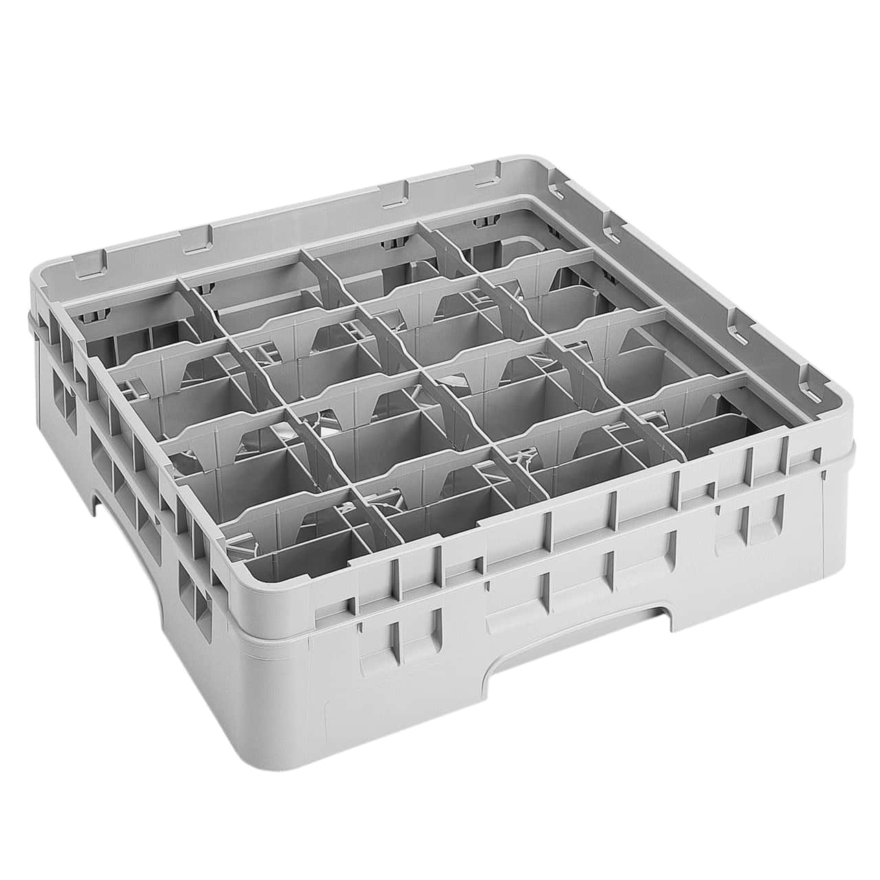 CAMBRO | CAMRACK® - Mycí koš na šálky 1/1 s 16 přihrádkami - 500x500mm - šedý