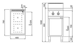 Infrarotherd - 6,4 kW - 2 Kochfelder