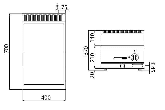 Bain Marie - 1x 1/3  a 1x 1/2 - vč. spodního dílu s 1 dveřmi