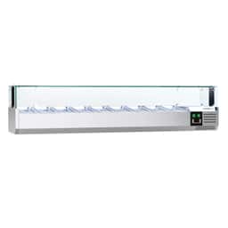 Kühlaufsatzvitrine PREMIUM mit LED-Licht - 2000x395mm - 9x GN 1/3