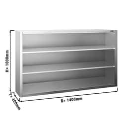 Edelstahl Wandhängeschrank PREMIUM - 1400x400mm - ohne Schiebetür - 1000mm hoch