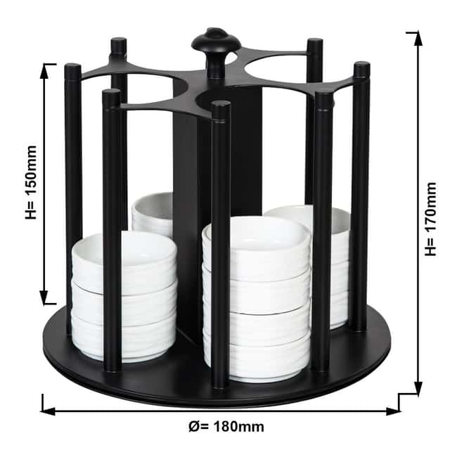 Marmeladen Etagere / Buffetständer - rotierend - Schwarz