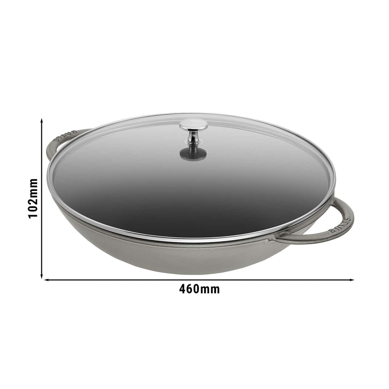 STAUB | SPECIALITIES - Wok mit Glasdeckel - Ø 370mm - Gusseisen - Graphit-Grau