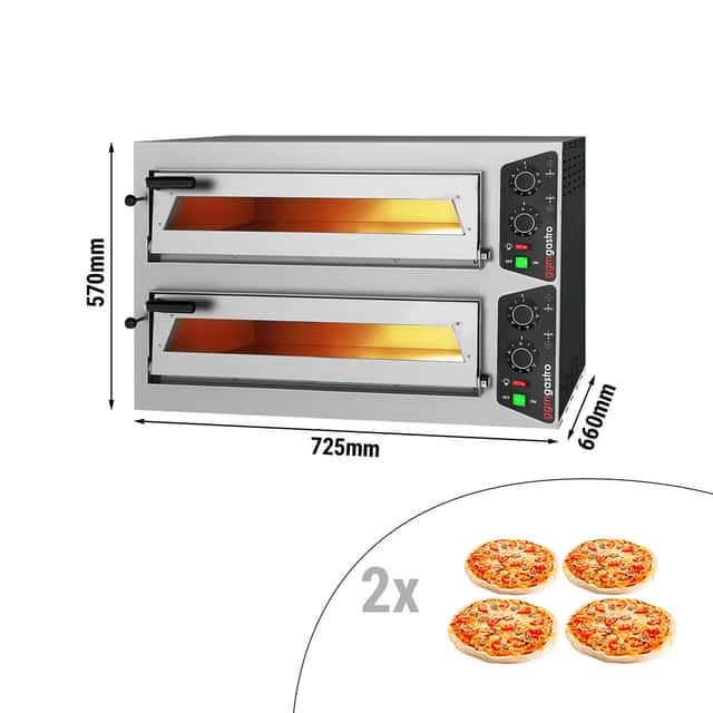 Elektro Pizzaofen - 4+4x 24cm - Manuell