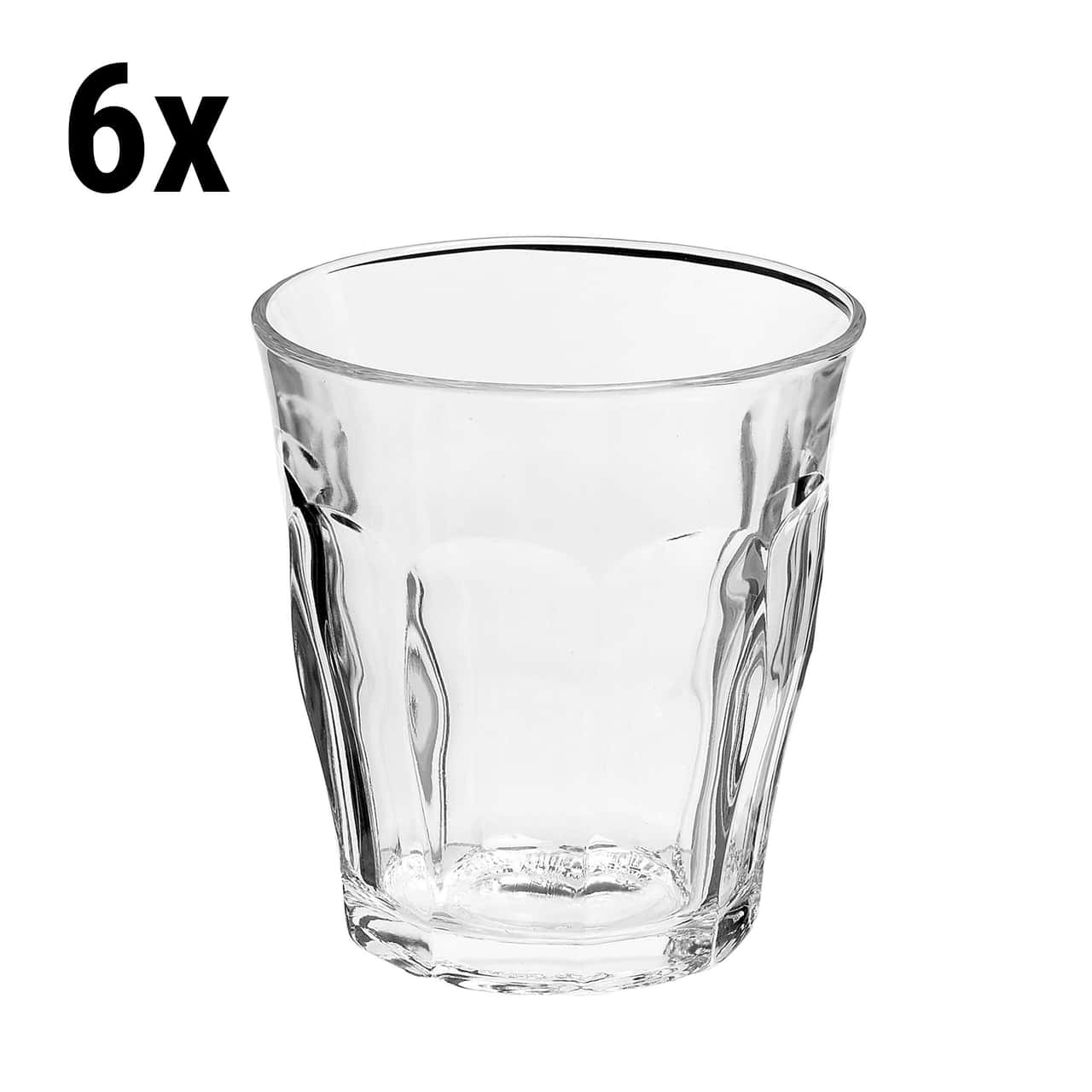 (6 Stück) Duralex Allzweck Trinkglas - PICARDIE - 250 ml - Transparent