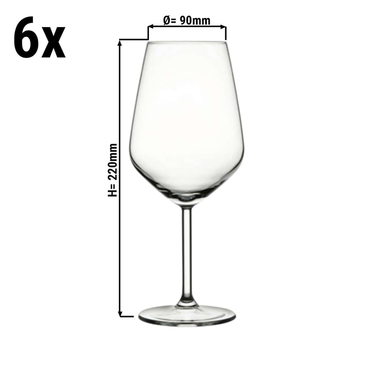 (6 Stück) Weinglas - ALLEGRA - 490 ml - Transparent