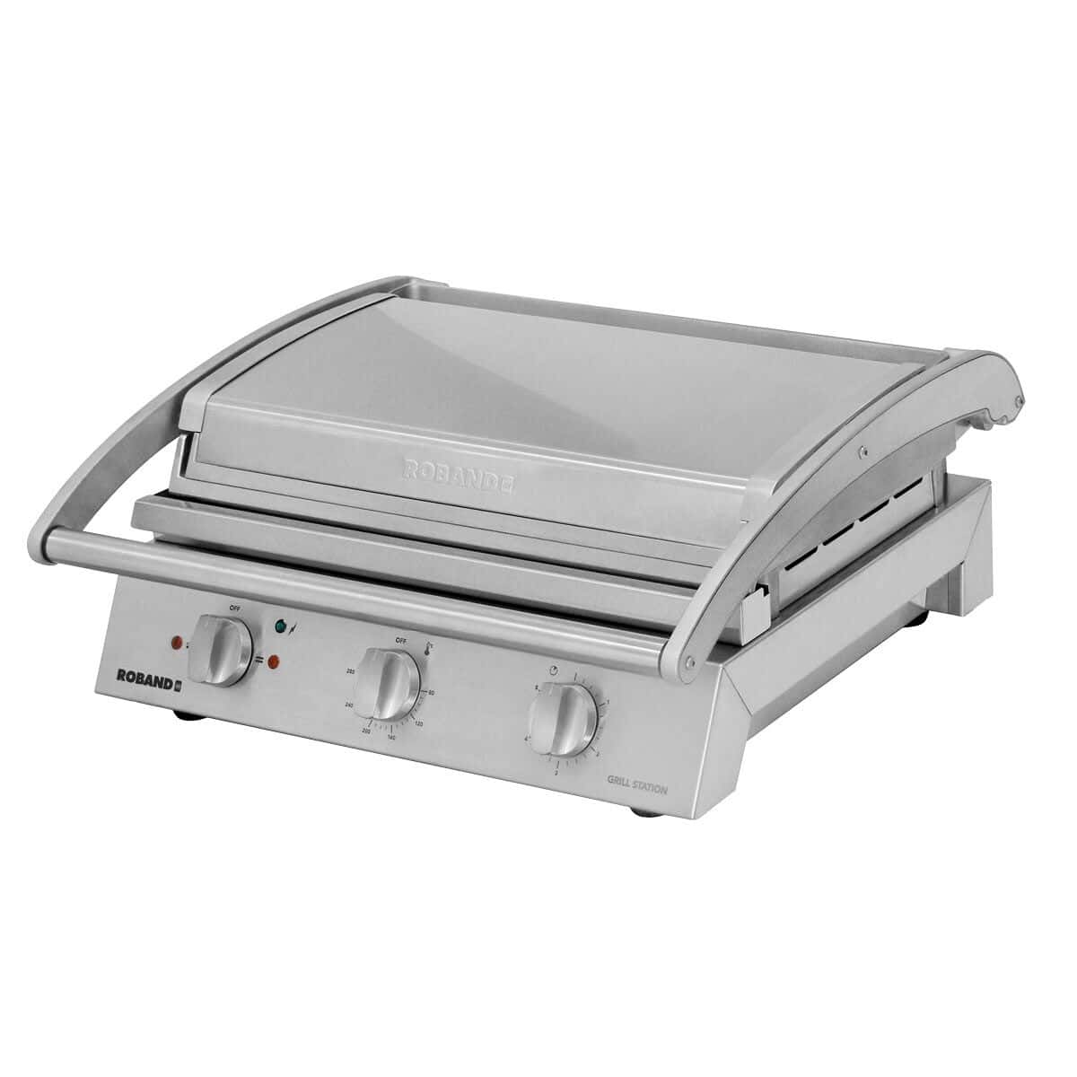 ROBAND | Kontaktgrill | Hamburger Grill - 3,1 kW - oben & unten glatt - Grillfläche: 500x275mm