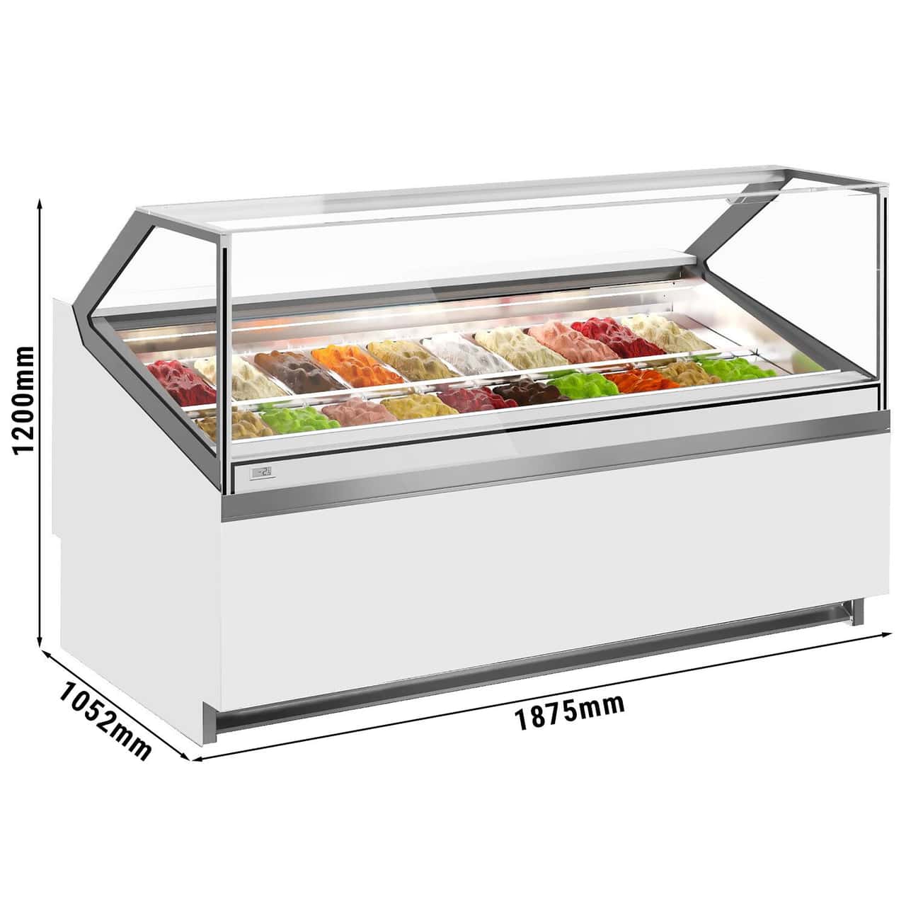 Ice cream counter IVY - 1910mm - air circulation - for 20x 5 liter containers - White