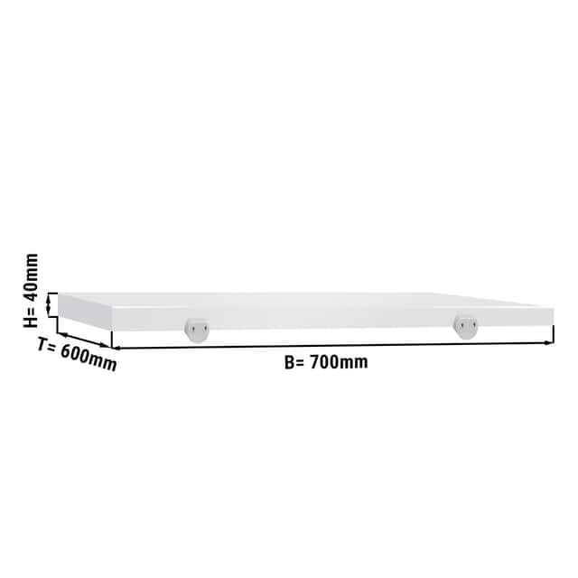 Schneideplatte für Arbeitstisch - 700x600mm - Weiß