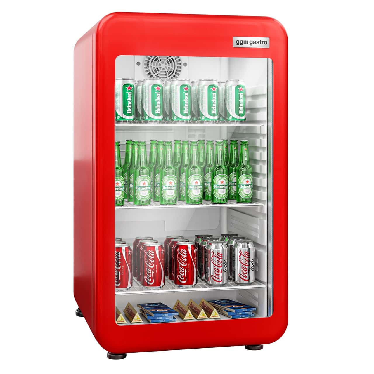 Minibar-Kühlschrank - 500mm - 120 Liter - 1 Glastür & LED-Beleuchtung