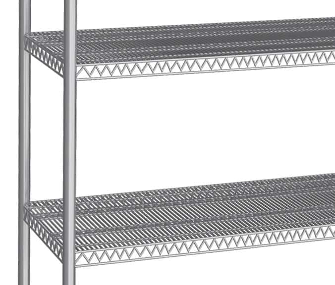 Edelstahlregal - 1220x460mm - mit 4 Drahtböden (FEST)