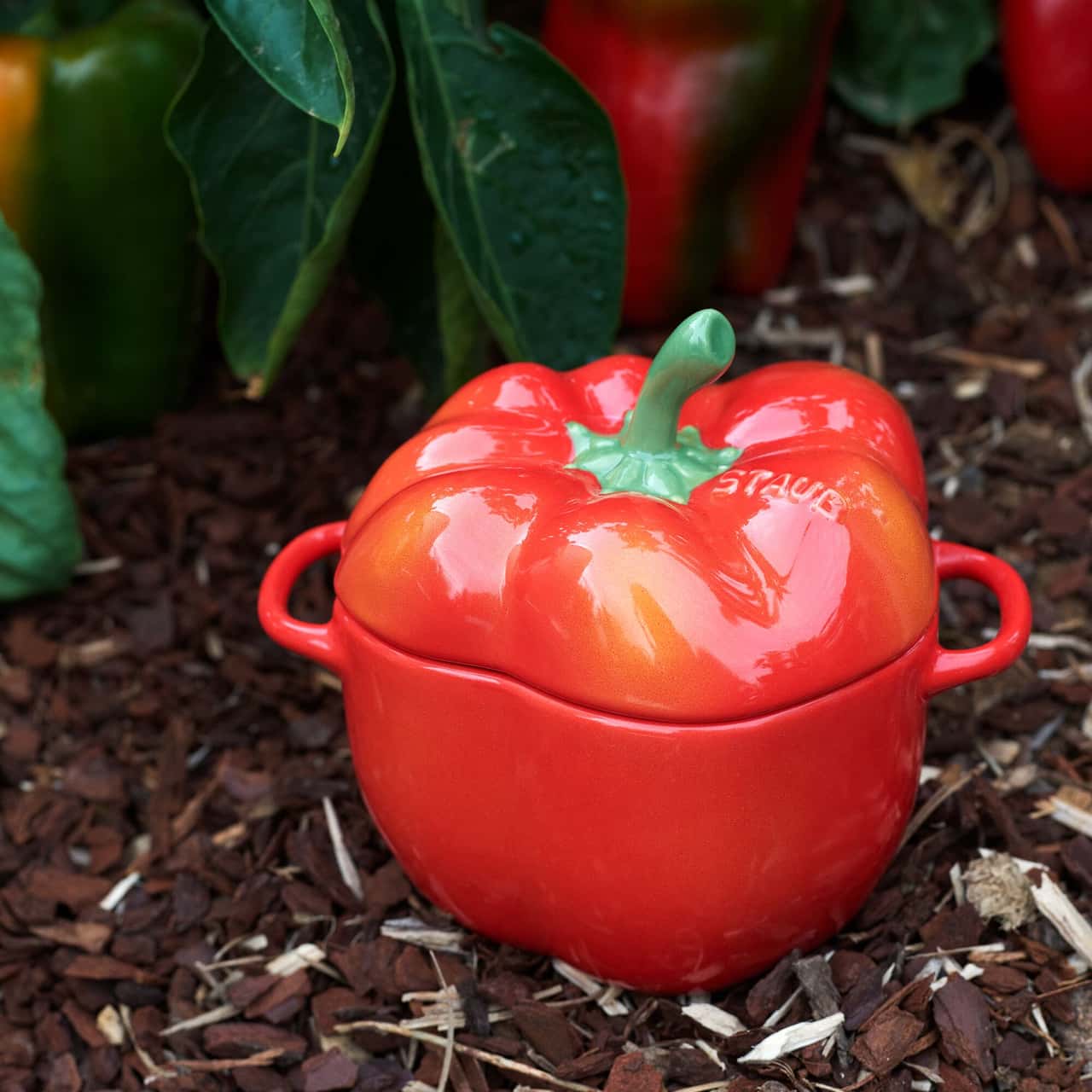 STAUB | CERAMIQUE - Cocotte - Form Paprika - Ø 110mm - Keramik - Orange-Rot