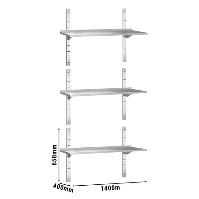 Wandborde PREMIUM - 1400x400mm - mit 3 Etagen