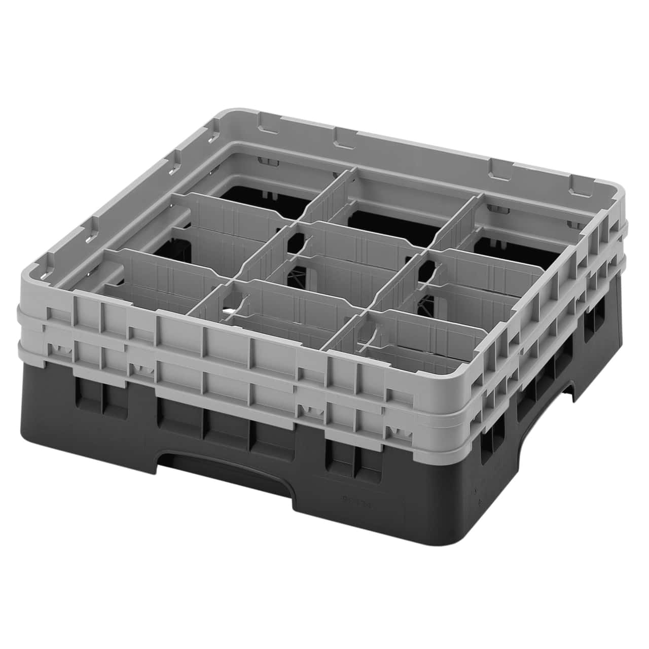 CAMBRO | CAMRACK® - Gläserspülkorb 1/1 - 9 Fächer - mit 2 Extender - 500x500mm - Schwarz