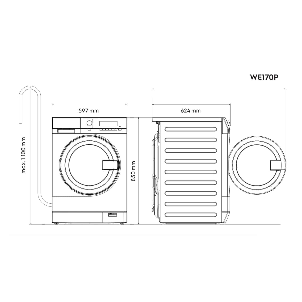 ELECTROLUX | myPRO WE170P - Smartprofessionelle Waschmaschine - 8kg - mit Laugenpumpe