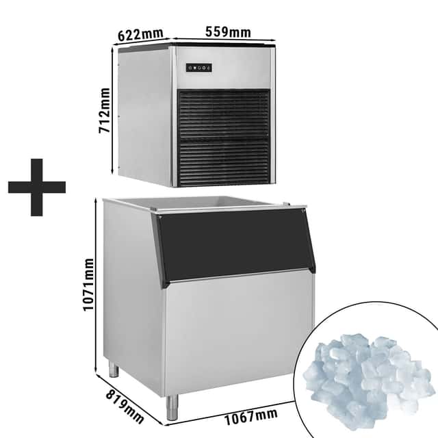 Eiswürfelbereiter - Nugget - 335 kg / 24h - inkl. Eisvorratsbehälter