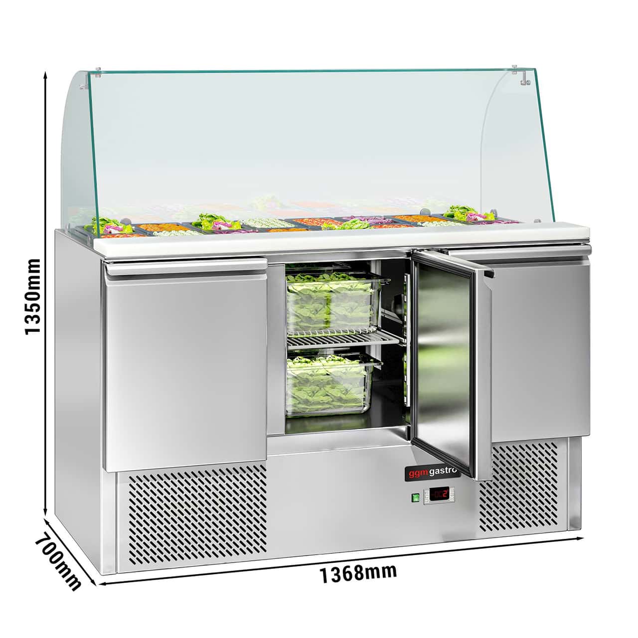 Saladette ECO - 1,37 x 0,7 m - se 3 dveřmi