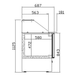 Saladette Premium PLUS - 1460mm - 3 Türen - für 9x GN 1/3 & 6x 1/6 GN - Glasaufsatz