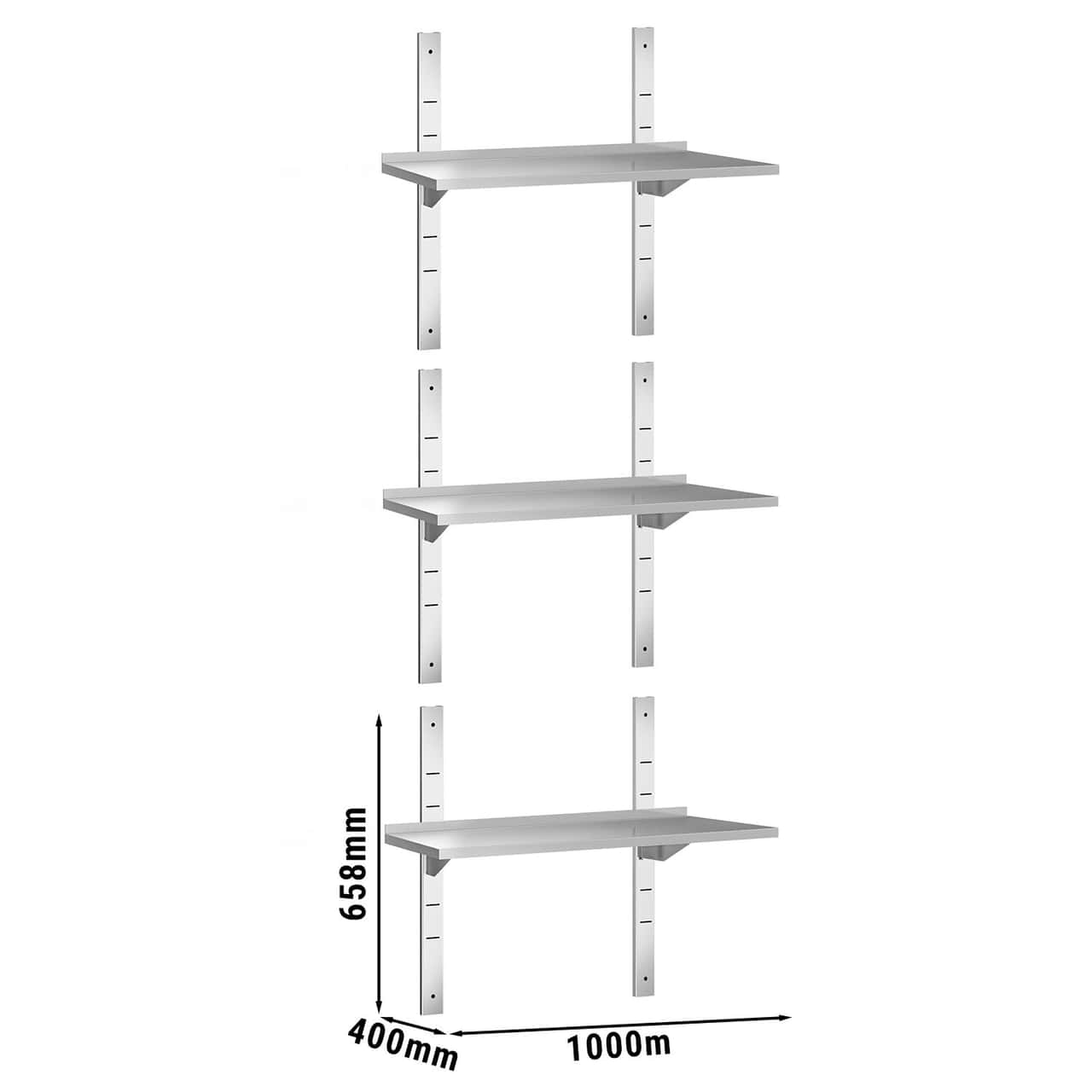 Wandborde PREMIUM - 1000x400mm - mit 3 Etagen