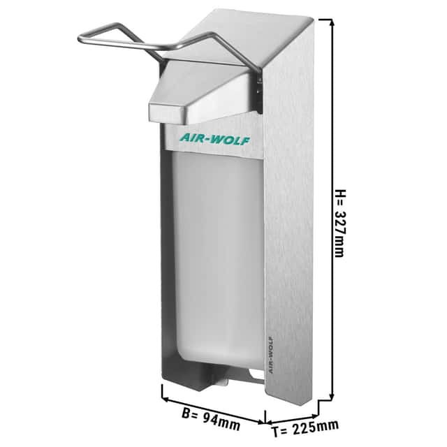 AIR-WOLF | Seifen- & Desinfektionsspender mit Bedienhebel - 1000ml - Edelstahl