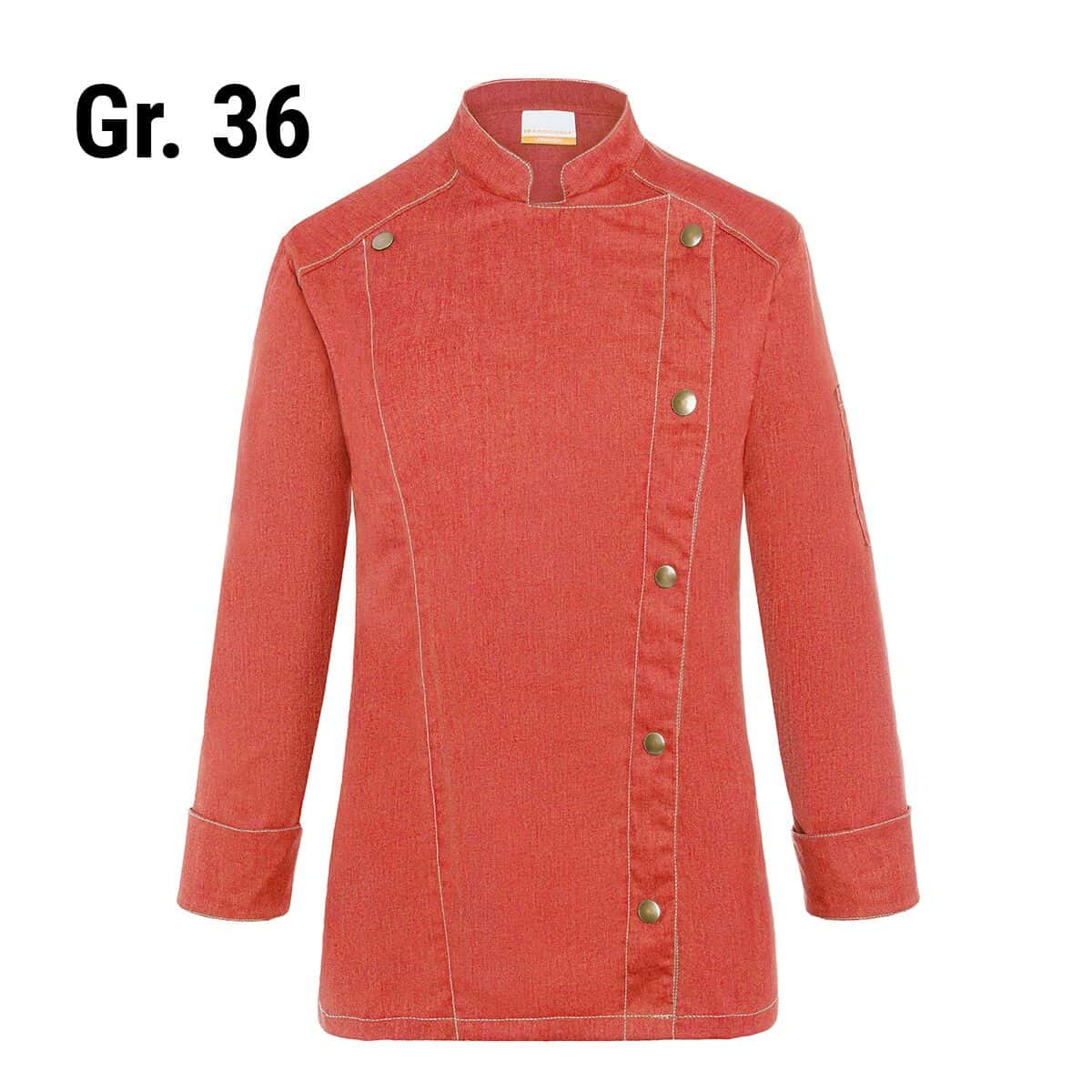 KARLOWSKY | Damenkochjacke Jeans-Style - Vintage Red - Größe: 36