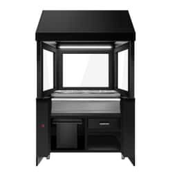 Holzkohlegrill TORONTO - 1100mm - schwarze Front - schwarze Granit-Arbeitsplatte - Hitzeschutzglas