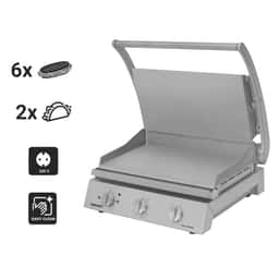 ROBAND | Kontaktgrill | Hamburger Grill - 2,2 kW - oben & unten glatt - Grillfläche: 375x275mm