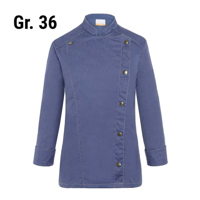 KARLOWSKY | Damenkochjacke Jeans-Style - Vintage Blue - Größe: 36