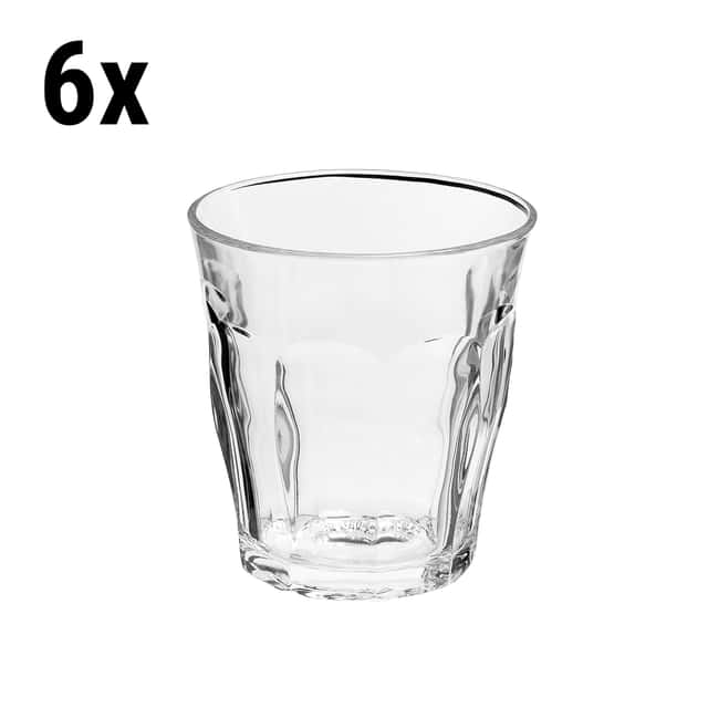 (6 Stück) Duralex Allzweck Trinkglas - PICARDIE - 90 ml - Transparent