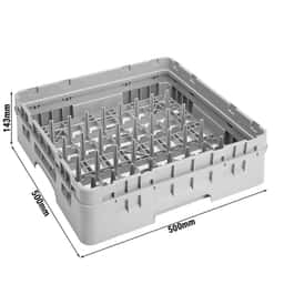 CAMBRO | CAMRACK® - Mycí koš s trny 1/1 s 1 nástavcem - 500x500mm - 5x9 přihrádek - šedý