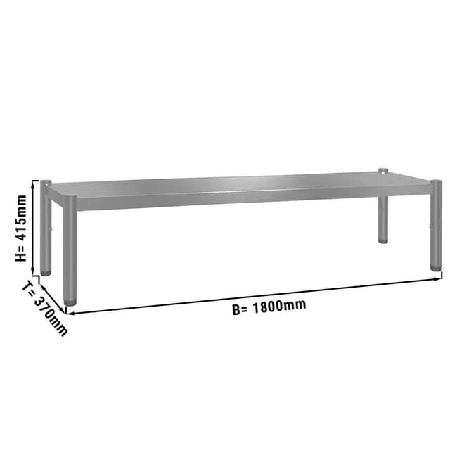 Aufsatzbord ECO - 1800x370mm - mit 1 Etage - - Höhe: 415mm