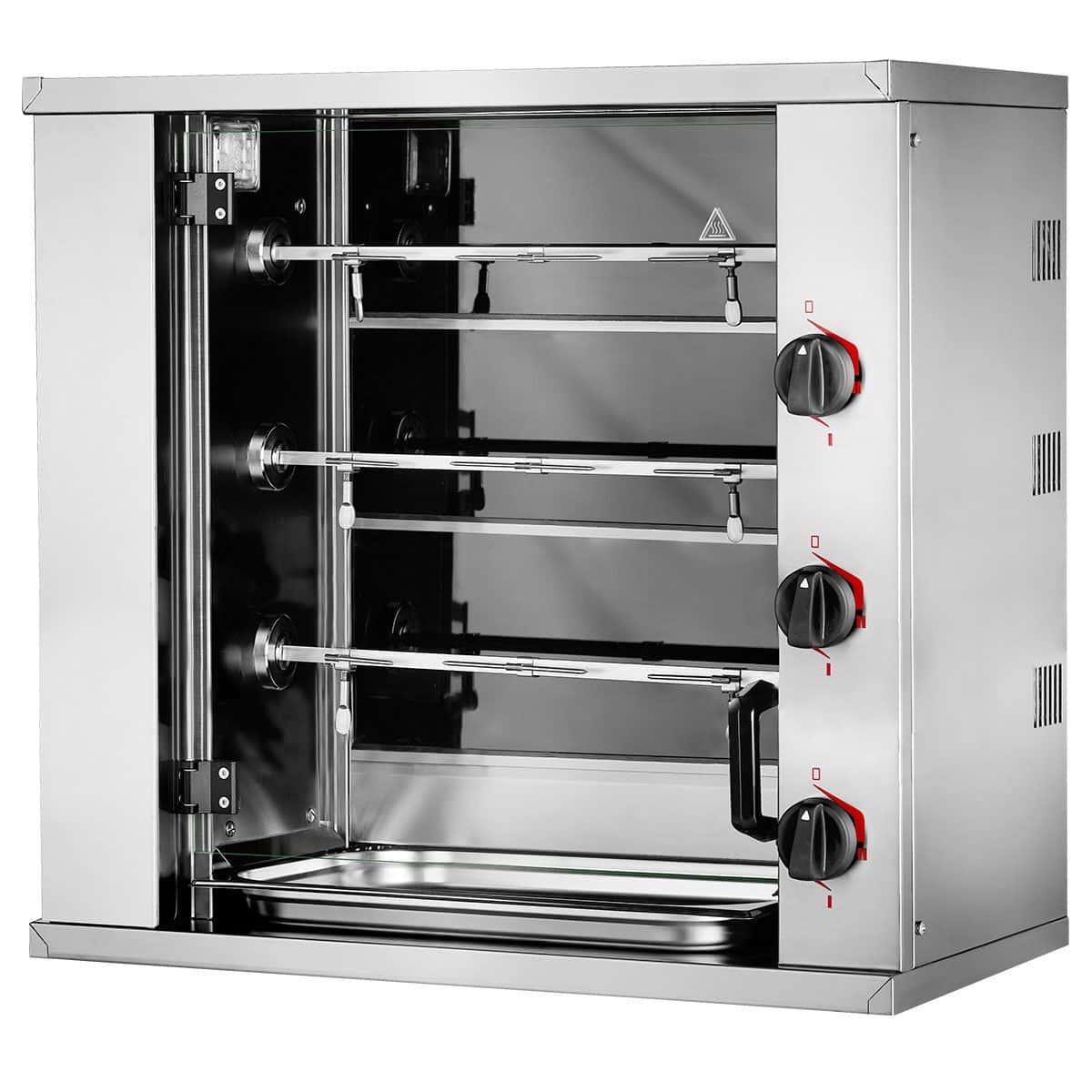 Elektro Mini-Hähnchengrill - 6,6kW - mit 3 Spießen für bis zu 9 Hähnchen