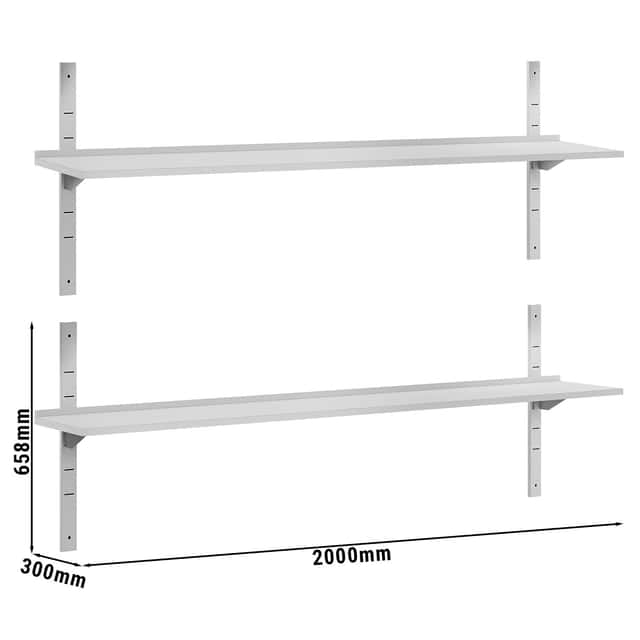 Wandborde ECO - 2000x300mm - mit 2 Etagen