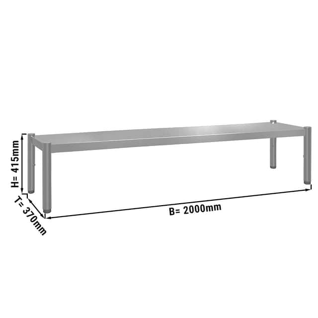 Aufsatzbord ECO - 2000x370mm - mit 1 Etage - - Höhe: 415mm